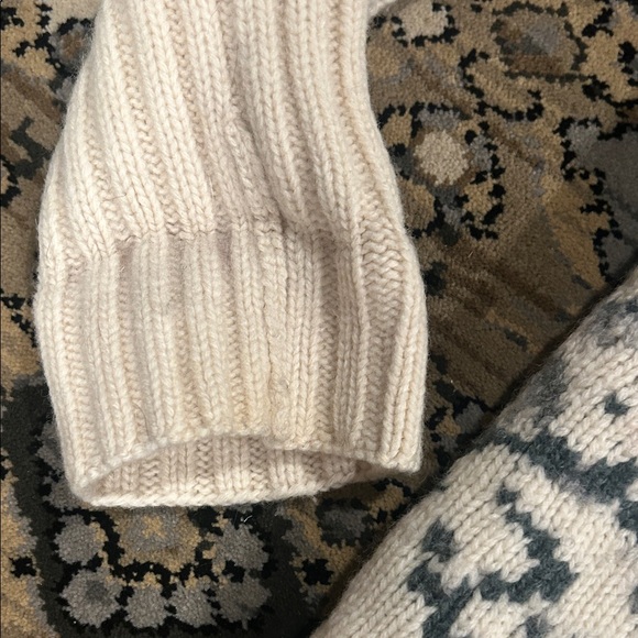 Vintage Ralph Lauren Cream and Blue Winter Cardigan - Picture 8 of 11